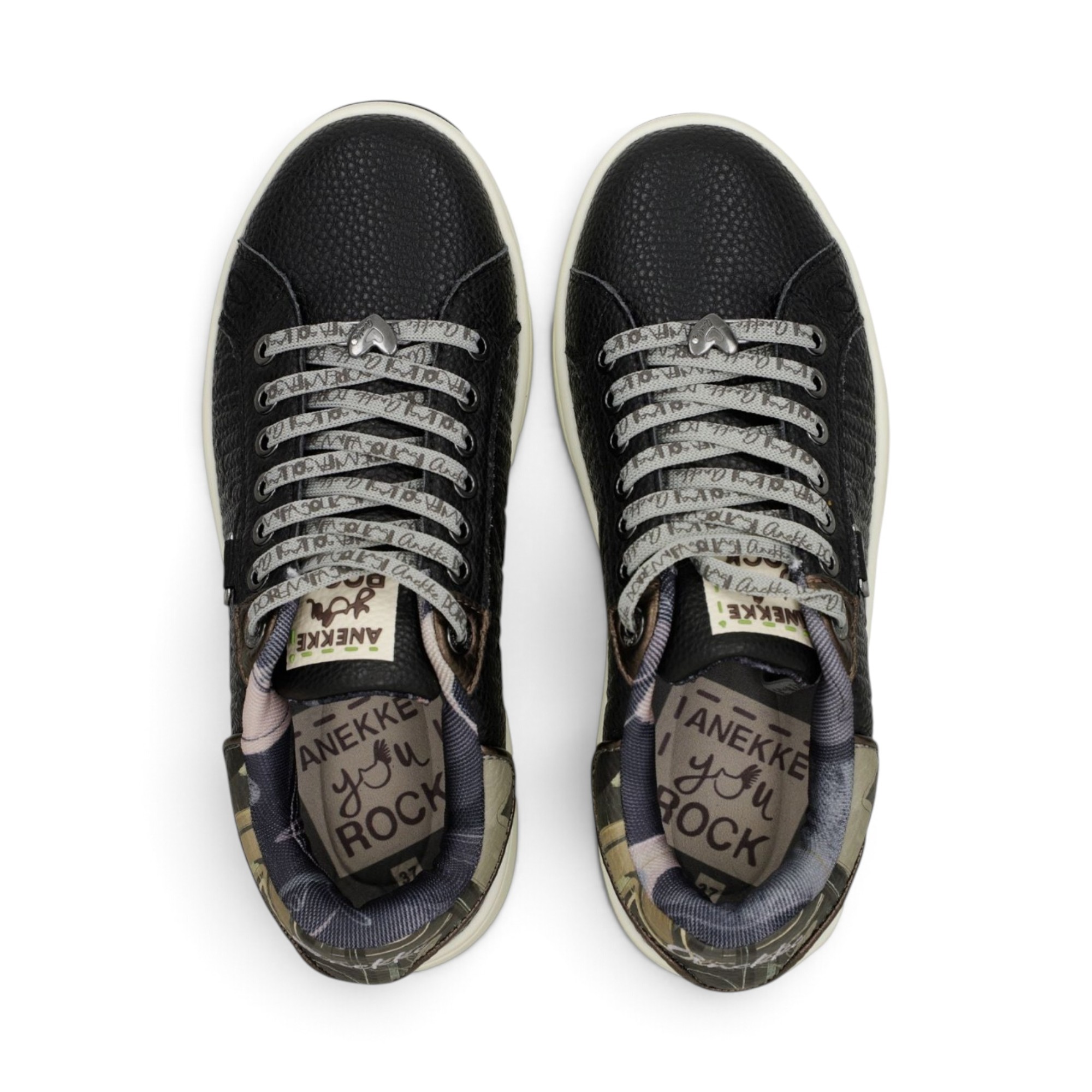 Sneakers damă Anekke Paris 433 Black – negru cu detalii, piele