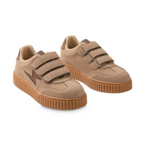 Sneakers damă Vanessa Wu Maggie Originals Taupe – suedină sintetică, talpă creepers, bride velcro, mărimi 36–41