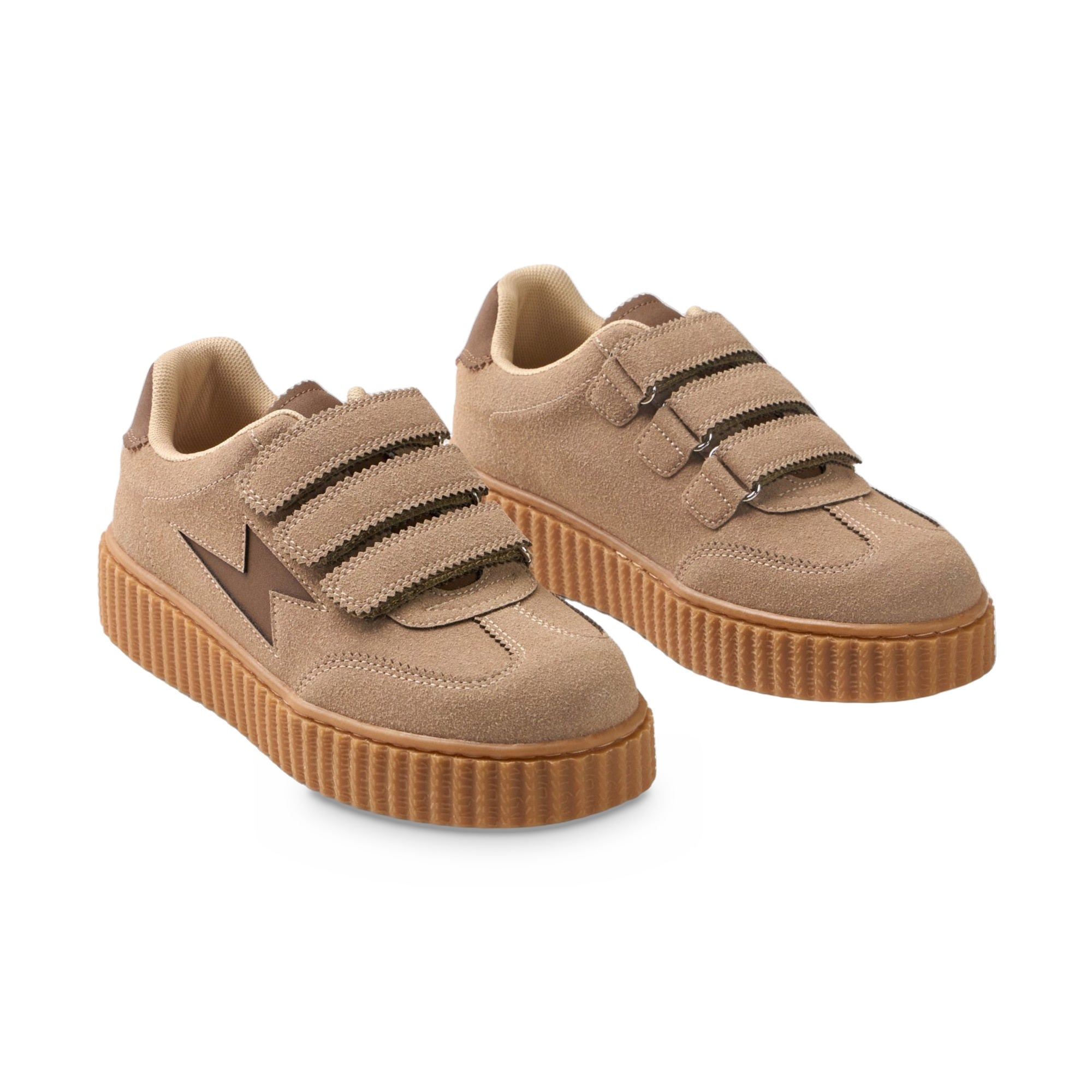 Sneakers damă Vanessa Wu Maggie Originals Taupe – suedină sintetică, talpă creepers, bride velcro, mărimi 36–41