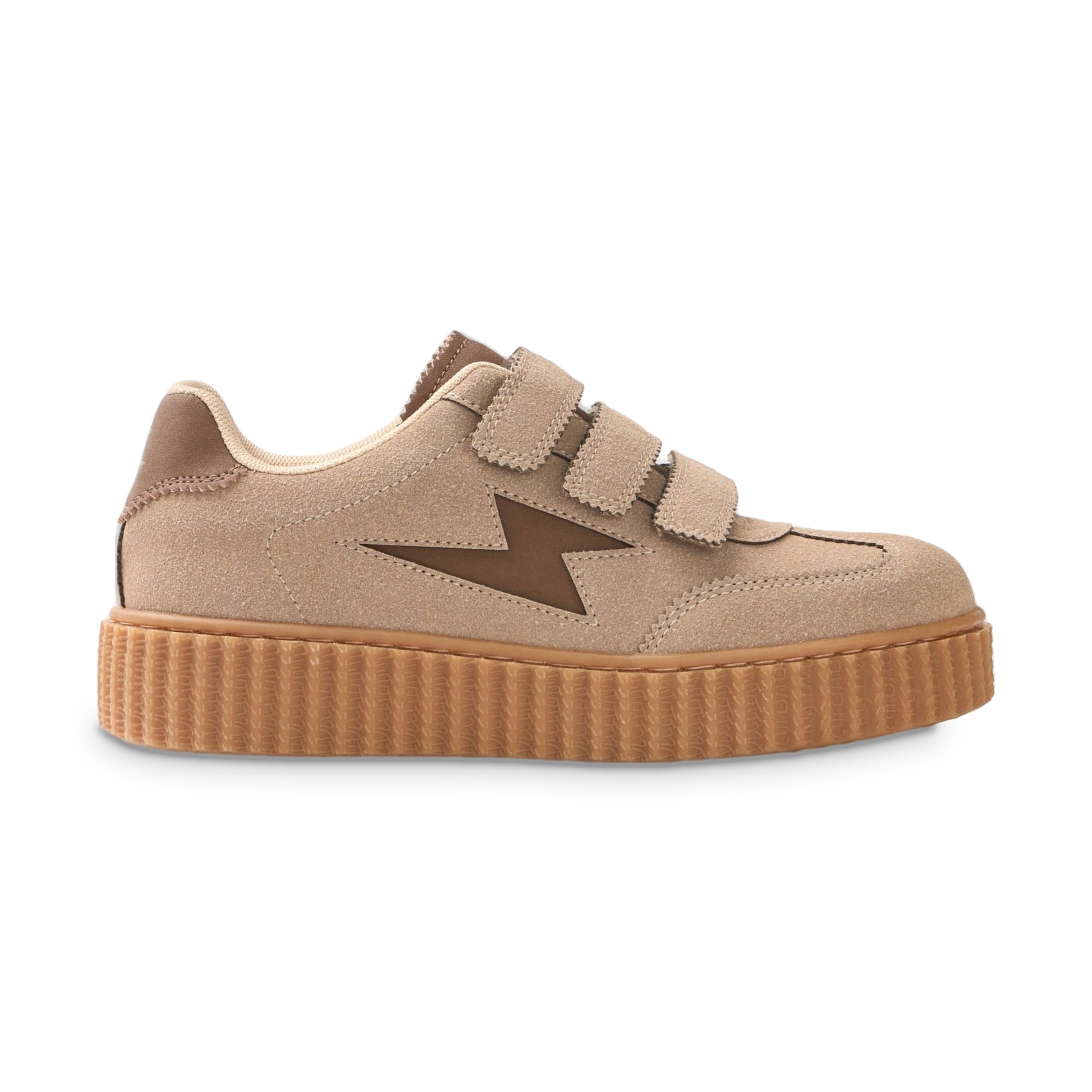 Sneakers damă Vanessa Wu Maggie Originals Taupe – suedină sintetică, talpă creepers, bride velcro, mărimi 36–41