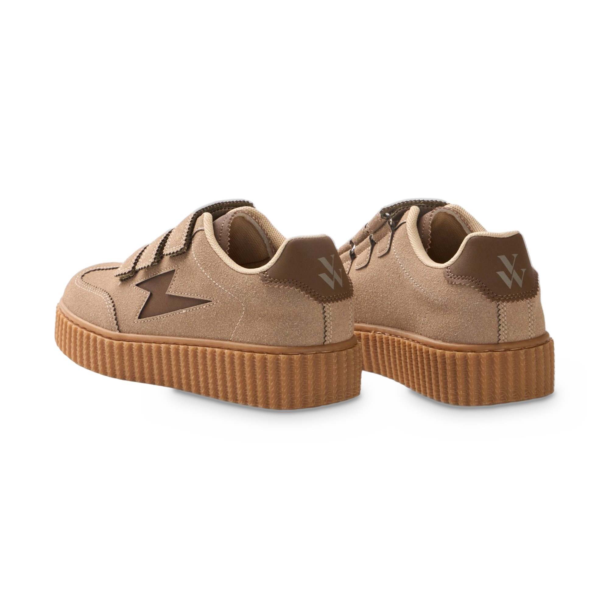 Sneakers damă Vanessa Wu Maggie Originals Taupe – suedină sintetică, talpă creepers, bride velcro, mărimi 36–41