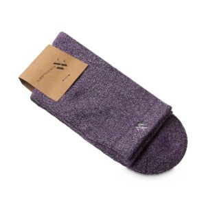 Șosete damă Vanessa Wu Ambre Violet cu fire argintii – înalte, cu monogramă brodată, mărime unică 36–41